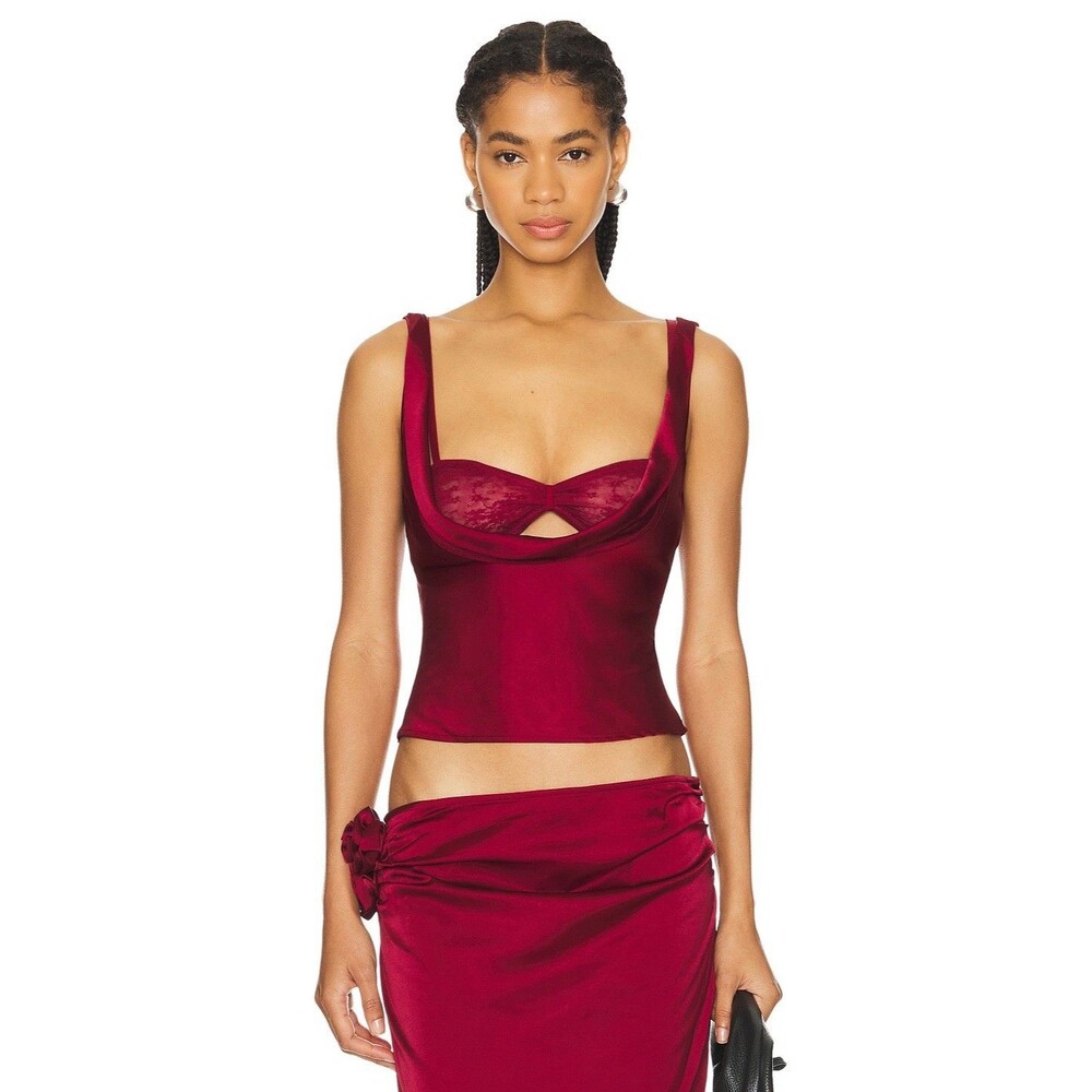 LIONESS Delilah Top in Burgundy NWT - Size Small NWT $79